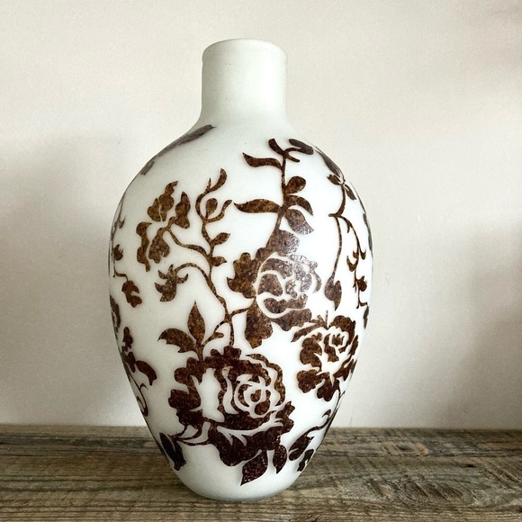 Other - Satin white art glass cameo vase unsigned